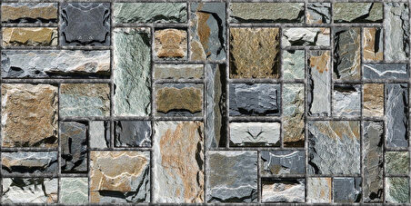 Ramsoy Kare Taş Desen Strafor Panel 100x50 cm - Model 110-8