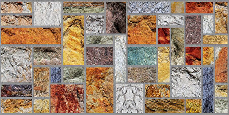 Ramsoy Kare Taş Desen Strafor Panel 100x50 cm - Model 110-1