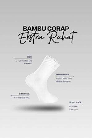 Nova Socks Unısex Bambu Extra Rahat Günlük Çorap