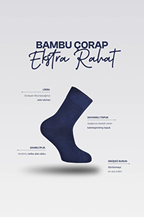 Nova Socks Unısex Bambu Extra Rahat Günlük Çorap