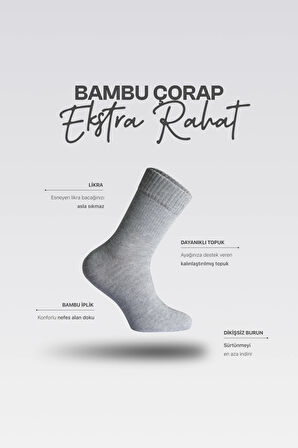 Nova Socks Unısex Bambu Extra Rahat Günlük Çorap