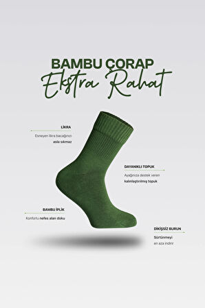 Nova Socks Unısex Bambu Extra Rahat Günlük Çorap