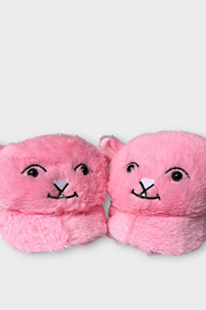 Kadın Sevimli Kedi Figürlü Peluş Panduf PEMBE