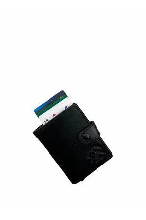 Erkek Hakiki Deri Siyah Cüzdan ve Kartlık