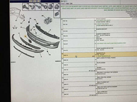 OEM Peugeot 206 Ön Tampon Izgara Kapağı (7429.74)