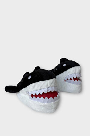 Kadın Köpek Balığı Figürlü Panduf SİYAH