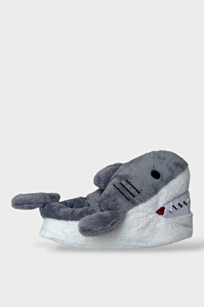 Kadın Köpek Balığı Figürlü Panduf GRİ