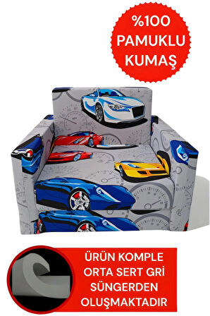 Çocuk Koltuğu Komple Sünger Katlanabilir Yataklı - Gri (0-6 YAŞ)