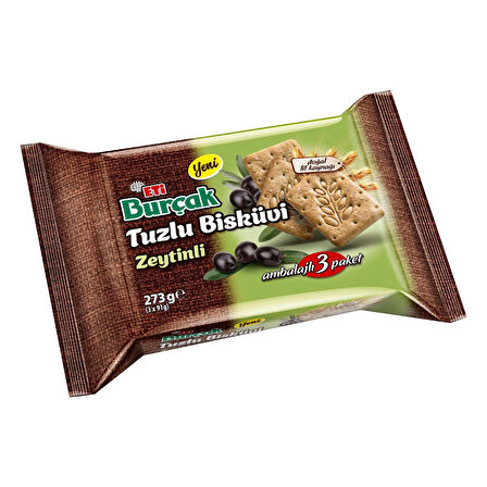 Eti Burçak 273 gr Zeytinli ve Çörek Otlu Tuzlu Bisküvi 6 lı Karma Paket