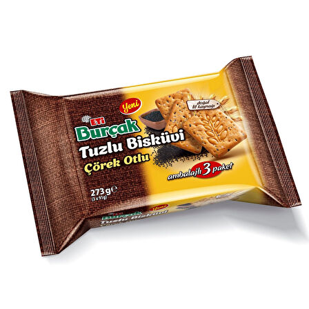 Eti Burçak 273 gr Zeytinli ve Çörek Otlu Tuzlu Bisküvi 6 lı Karma Paket