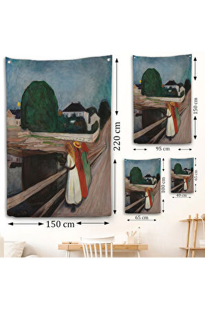 Edvard Munch - Köprüdeki Kızlar Duvar Örtüsü - The Girls on the Bridge-7429