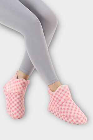 Kadın Piti Kareli Ev Botu Panduf PUDRA