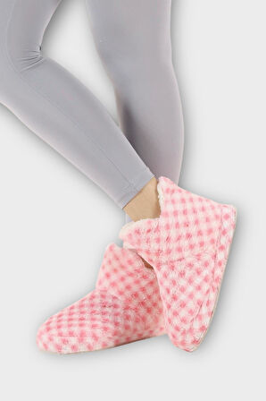 Kadın Piti Kareli Ev Botu Panduf PUDRA