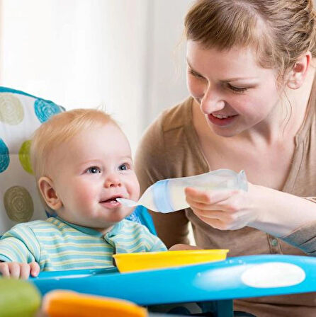 Transformacion Kaşıklı Mama Silikon Biberon KIZ Bebek Besleyici