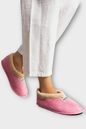 Unisex İçi Yünlü Kışlık Ev Ayakkabısı Panduf PEMBE