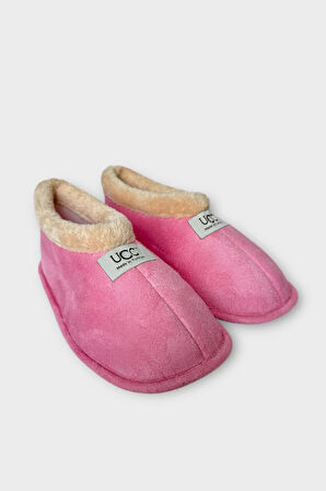 Unisex İçi Yünlü Kışlık Ev Ayakkabısı Panduf PEMBE