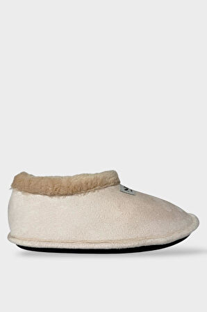 Unisex İçi Yünlü Kışlık Ev Ayakkabısı Panduf KREM