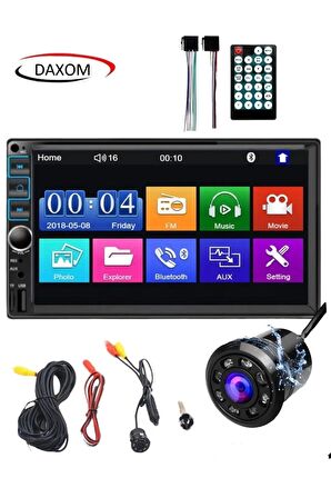 Ekranlı Oto Teyp 7 Inç Double Teyp Park Kamerası Bluetooth Mp5 Mp3 Usb Sd Kart Radyo