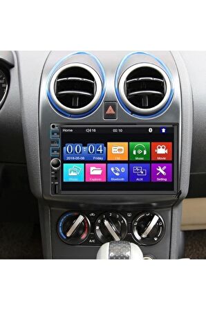 Ekranlı Oto Teyp 7 Inç Double Teyp Park Kamerası Bluetooth Mp5 Mp3 Usb Sd Kart Radyo