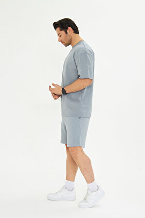 Erkek Pamuklu Basic Oversize  Bisiklet Yaka Kısa Kollu Tişört