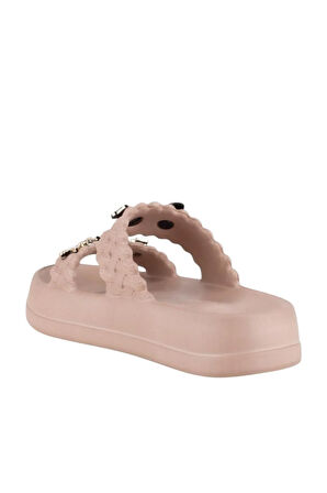 Kadın Taşlı Şık Rahat Konforlu Günlük Terlik VİZON