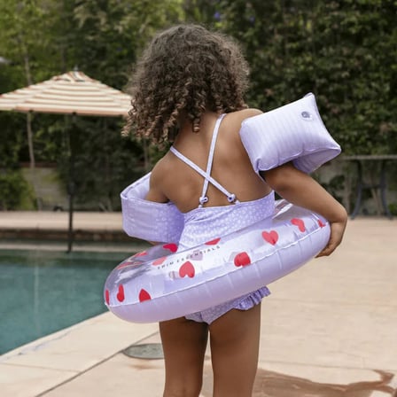 Swim Essentials Lila Kız Çocuk Desenli Mayo 2023SE622-Leopar J UV Korumalı Mayo