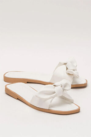 Kadın Fiyonklu Günlük YazlıkTerlik BEYAZ