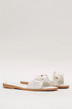 Kadın Fiyonklu Günlük YazlıkTerlik BEYAZ