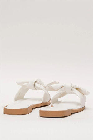 Kadın Fiyonklu Günlük YazlıkTerlik BEYAZ