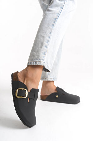 Kadın Mantar Taban Kışlık Önü Kapalı Keçe Modeli Sabo Günlük Rahat Siyah Ev Terliği 1 Beden Büyük Tercih Ediniz.