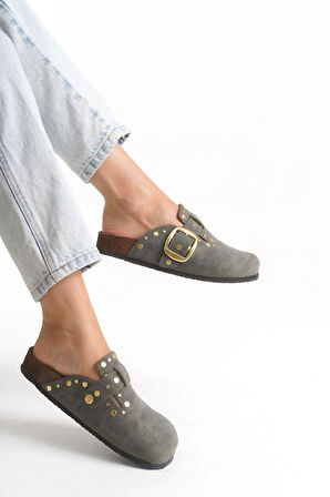 Kadın Mantar Taban Kışlık Önü Kapalı Keçe Modeli Sabo Günlük Rahat Haki Troklu Ev Terliği 1 Beden Büyük Tercih Ediniz.