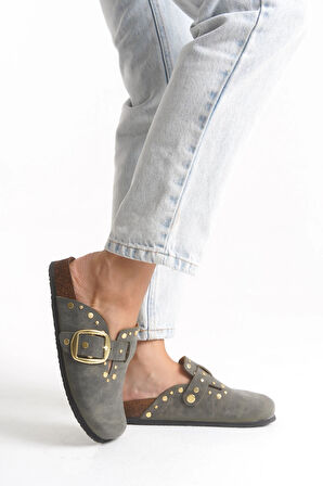 Kadın Mantar Taban Kışlık Önü Kapalı Keçe Modeli Sabo Günlük Rahat Haki Troklu Ev Terliği 1 Beden Büyük Tercih Ediniz.