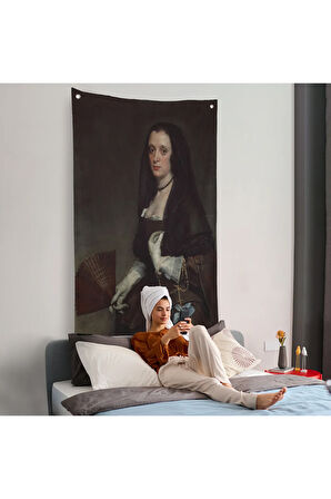 Diego Velázquez - Hayranlı Kadın Duvar Örtüsü - The Lady with a Fan-7433