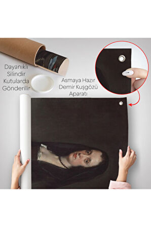 Diego Velázquez - Hayranlı Kadın Duvar Örtüsü - The Lady with a Fan-7433