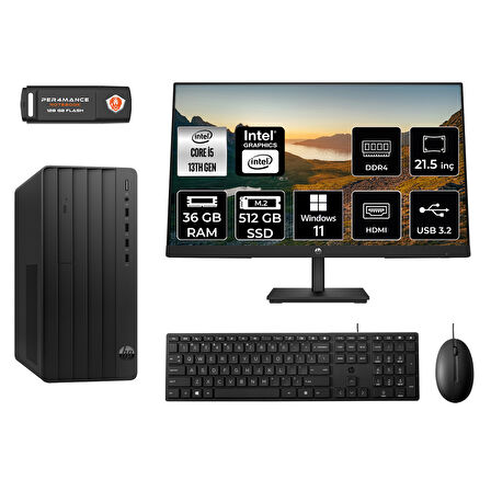 HP PRO TOWER 290 G9 MW9ESD132 i5 13500 36GB RAM 512GB SSD 21.5" W11P MASAÜSTÜ PC