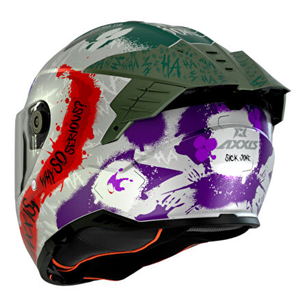 Axxis Kapalı Kask Hawk Sick Joke A2 Mat Gray