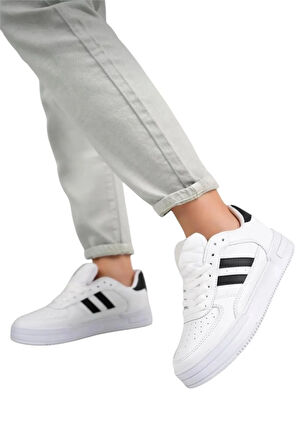 Kadın Sneaker Günlük Spor Ayakkabı BEYAZ - SİYAH