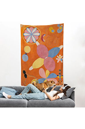 Hilma af Klint - Turuncu Duvar Örtüsü - The Ten Largest No-7435