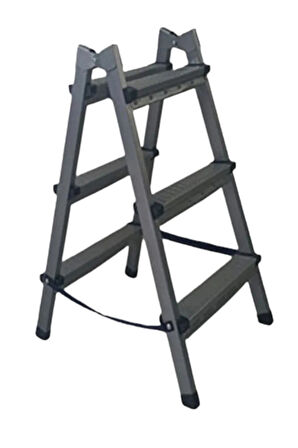 Dayanıklı 3+3 Özel Tasarım Hafif, Kaymaz, Metal Basamaklı Katlanır Merdiven