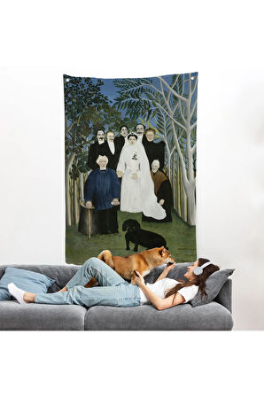 Henri Emilien Rousseau - Düğün Partisi Duvar Örtüsü - The Wedding Party-7436