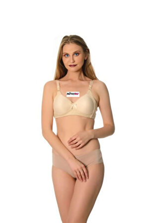 Telsiz Silikon Toparlayıcı Pedsiz Minimizer Sütyen B Cup Bej