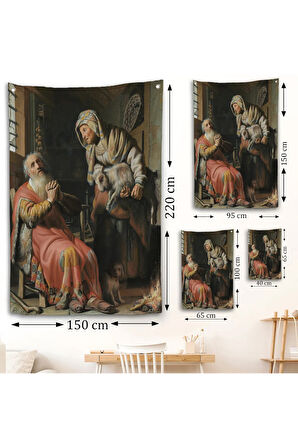 Rembrandt - Tobit ve Anna Çocuk ile Birlikte Duvar Örtüsü-7439