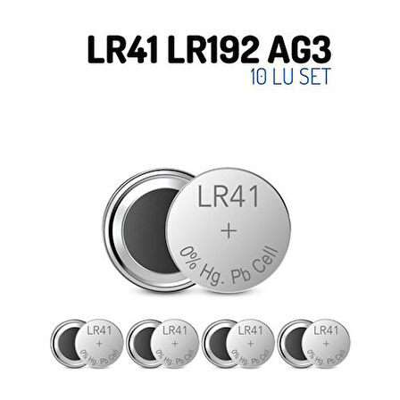  LR41 LR192 AG3 1.55V 10 Adet Alkaline Pil