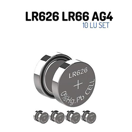  LR626 LR66 AG4 1.55V 10 Adet Alkaline Pil