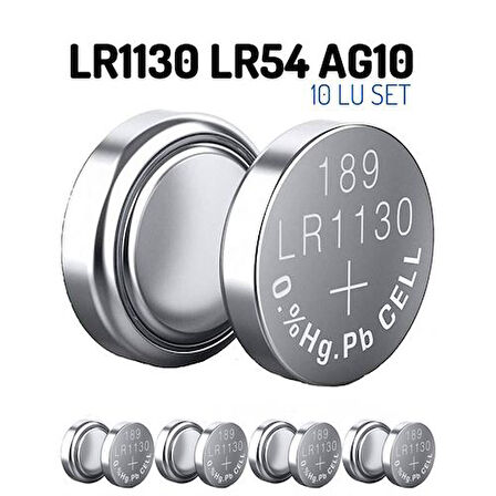  LR1130 LR54 AG10 1.55V 10 Adet Alkaline Pil