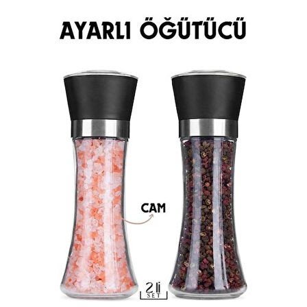  2 Li Baharat Tuz Öğütücü Set Dees Dickerhoof Design