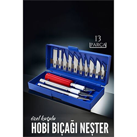  13 Parça Özel Kutulu Hobi Bıçağı Seti