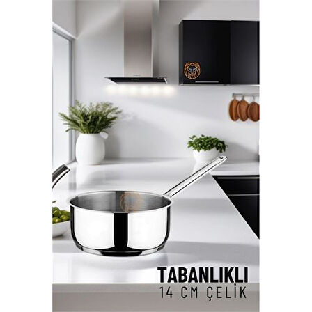  Kaçerola Tabanlıklı Paslanmaz Çelik 14 cm