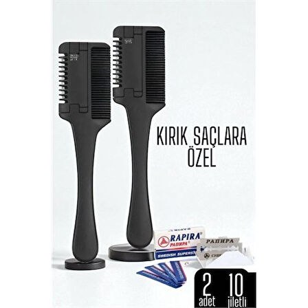 Modacar Saç İnceltme ve Şekillendirme Tarağı Çift Fonksiyonlu Saç Kırığı İçin Saç İncelten Jiletli Tarak