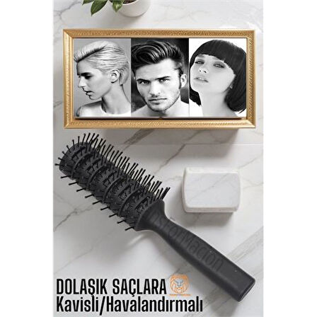  Nano Dolaşık Saç Tarağı Kavisli Havalandırmalı